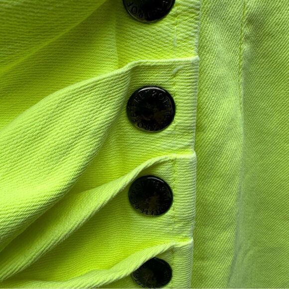 RETROFETE Willa Denim Jean Mini Dress Size Small Stretchy Button Front - Picture 5 of 10